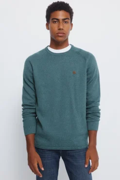 Springfield Camisolas-Camisola liso de gola alta azul