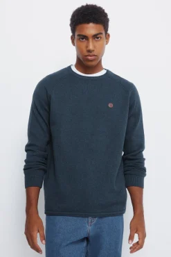 Springfield Camisolas-Camisola liso de gola alta azul