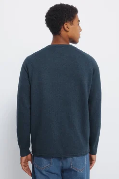 Springfield Camisolas-Camisola liso de gola alta azul