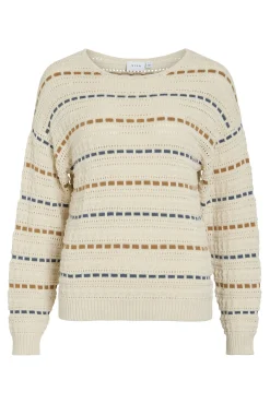 Vila Camisolas-Camisola listrado riscas Tostado