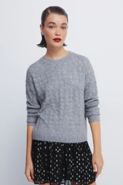 Springfield Camisolas-Camisola lurex pointelle cinzento