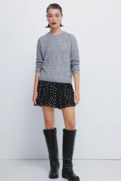 Springfield Camisolas-Camisola lurex pointelle cinzento