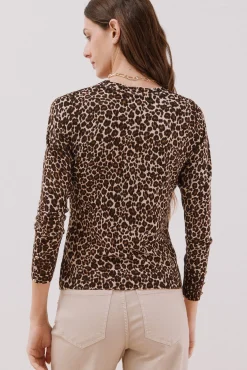 Cortefiel Camisolas-Camisola malha estampada Castanho