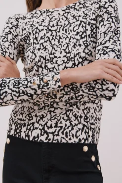 Cortefiel Camisolas-Camisola malha estampada Preto