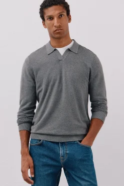 Cortefiel Camisolas-Camisola malha fina Cinzento