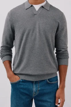 Cortefiel Camisolas-Camisola malha fina Cinzento