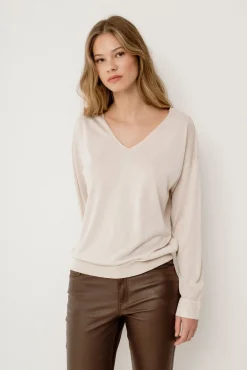 Vila Camisolas-Camisola malha fina Ecru