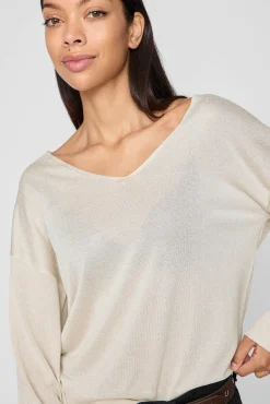 Vila Camisolas-Camisola malha fina Ecru