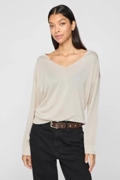 Vila Camisolas-Camisola malha fina Ecru