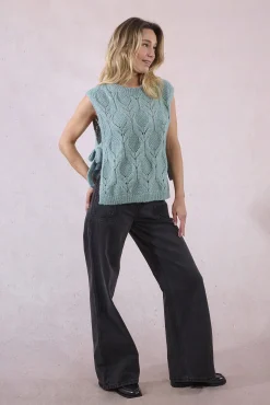 Molly Bracken Camisolas-Camisola manga com detalhe de laço Azul