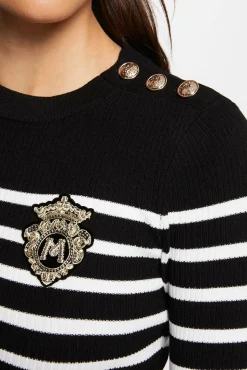 Morgan Camisolas-Camisola manga comprida com riscas Preto