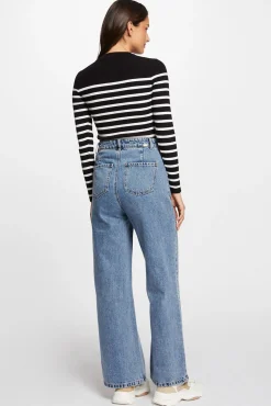 Morgan Camisolas-Camisola manga comprida com riscas Preto