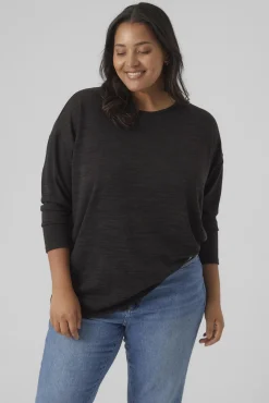 Vero Moda Curve T-Shirts-Camisola manga comprida talha grande Preto