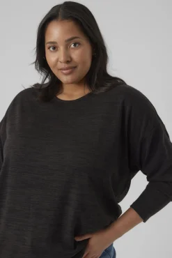 Vero Moda Curve T-Shirts-Camisola manga comprida talha grande Preto