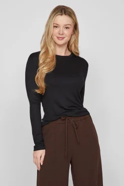 Vila T-Shirts-Camisola manga comprida térmica Preto