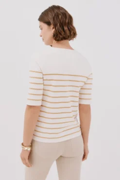 Cortefiel Camisolas-Camisola manga curta Ecru