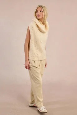 Molly Bracken Camisolas-Camisola manga de corte alto Ecru