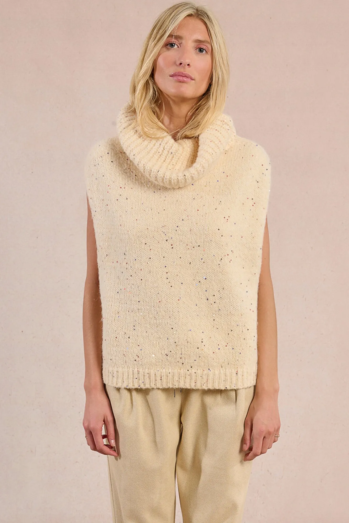 Molly Bracken Camisolas-Camisola manga de corte alto Ecru