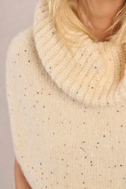 Molly Bracken Camisolas-Camisola manga de corte alto Ecru