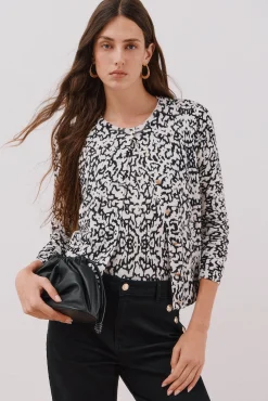 Cortefiel Camisolas-Camisola manga larga Preto