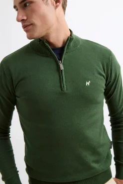 Williot Camisolas-Camisola Meia Fecho-Éclair Verde