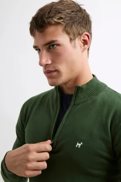 Williot Camisolas-Camisola Meia Fecho-Éclair Verde