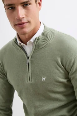 Williot Camisolas-Camisola Meia Fecho-Éclair Verde