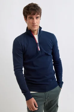 Williot Camisolas-Camisola Meia Fecho-Éclair Azul