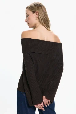 Vero Moda Camisolas-Camisola ombro a ombro Castanho