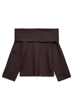 Vero Moda Camisolas-Camisola ombro a ombro Castanho