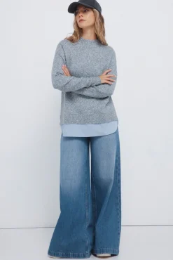 Springfield Camisolas-Camisola Perkins com gola combinada cinzento