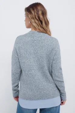 Springfield Camisolas-Camisola Perkins com gola combinada cinzento