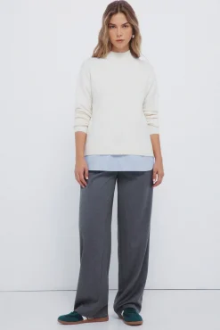 Springfield Camisolas-Camisola Perkins com gola combinada azul