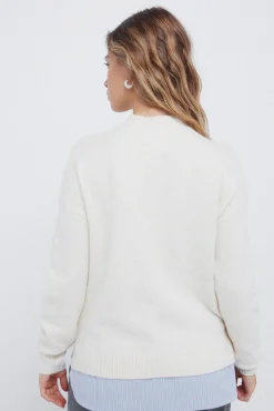 Springfield Camisolas-Camisola Perkins com gola combinada azul