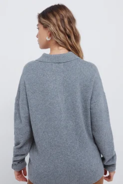 Springfield Camisolas-Camisola polo bordada cinzento