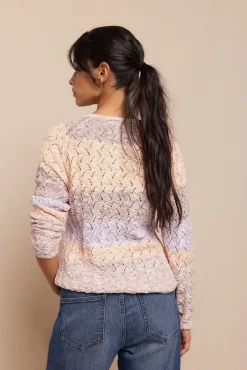 Slowlove Camisolas-Camisola rendilhada Ecru