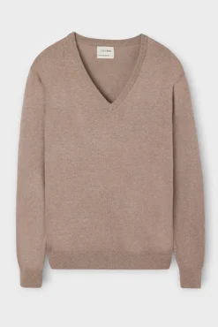 Silbon Camisolas-Camisola retrô com gola em V Castanho