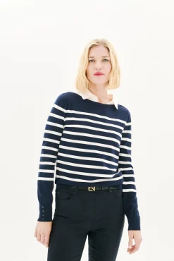 Caroll Camisolas-Camisola riscas Azul