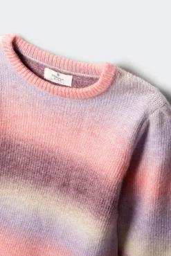 Springfield Kids Malhas-Camisola riscas chamativa para meninas. rosa