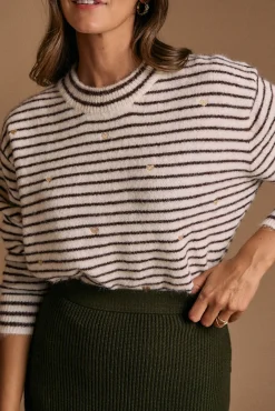 Polín Et Moi Camisolas-Camisola riscas coração Trice Castanho