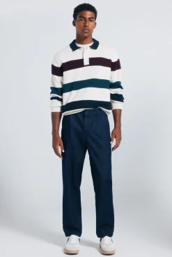 Springfield Camisolas-Camisola riscas de gola polo branco