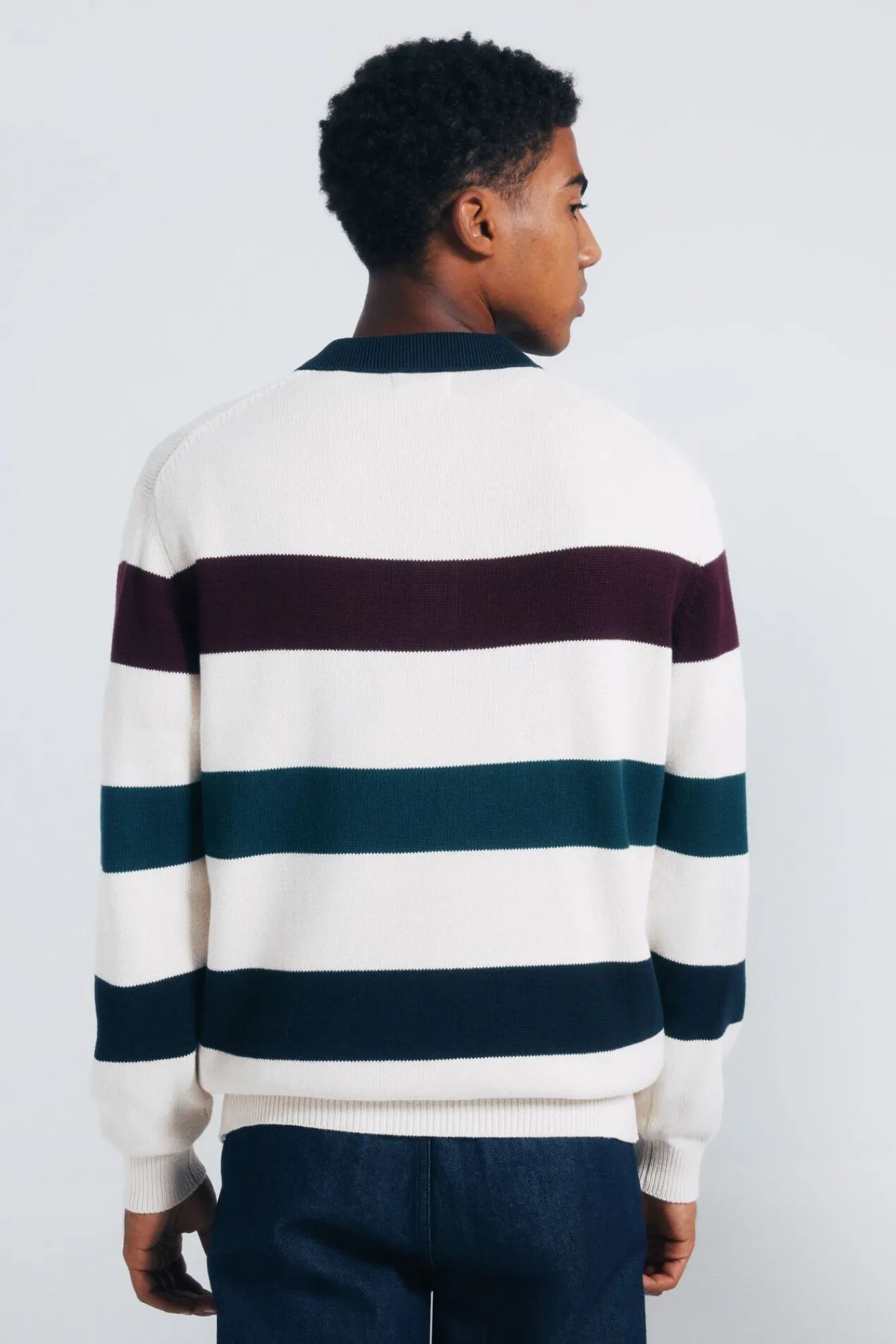 Springfield Camisolas-Camisola riscas de gola polo branco