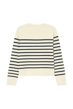 Grace & Mila Camisolas-Camisola riscas de marinheiro em malha Milano Branco