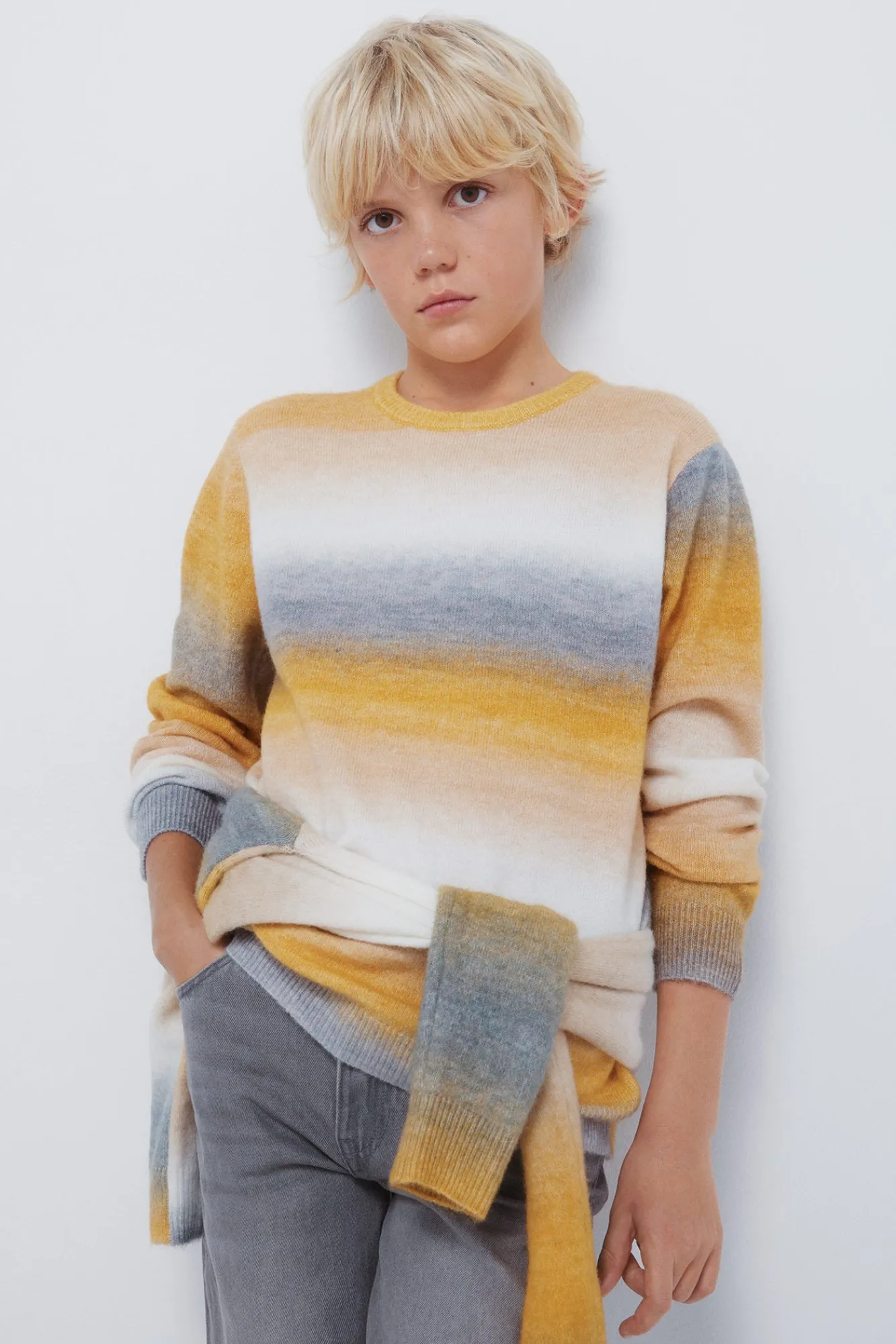 Springfield Kids Malhas-Camisola riscas laranja para meninos amarelo