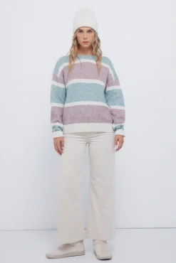 Springfield Vestidos-Camisola riscas lilás e verde