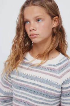 Springfield Kids Malhas-Camisola riscas para meninas. rosa