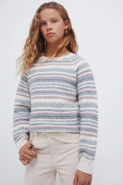 Springfield Kids Malhas-Camisola riscas para meninas. rosa