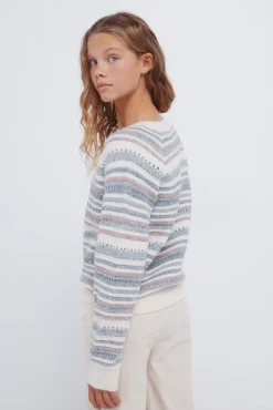 Springfield Kids Malhas-Camisola riscas para meninas. rosa