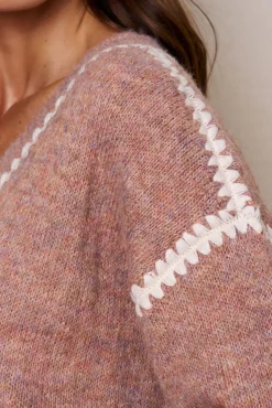 Polín Et Moi Camisolas-Camisola Rosalinda com decote em V Subiu