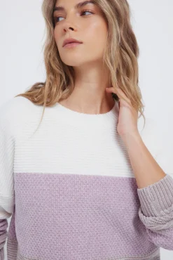 Springfield Camisolas-Camisola às riscas de chenille cinzento